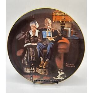 Norman Rockwell vintage collector plate “Evenings Ease” plate #30908. Rare Ltd